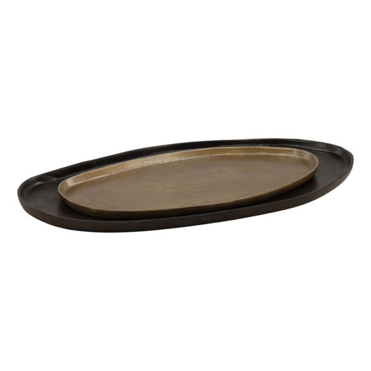 Black and Antique Brass Aluminum of 27 in Wide