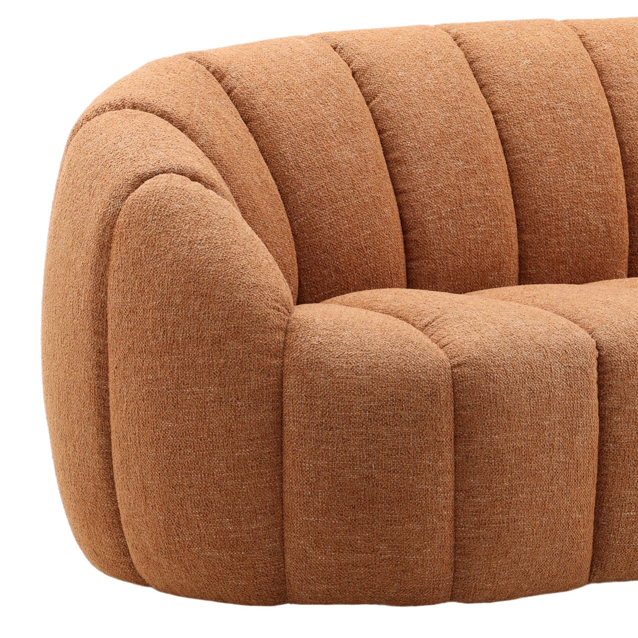 Lola Ginger Basketweave Fabric Sofa 99.5 in Wide