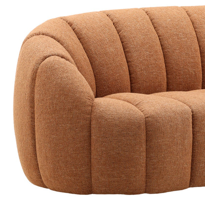 Lola Ginger Basketweave Fabric Sofa 99.5 in Wide