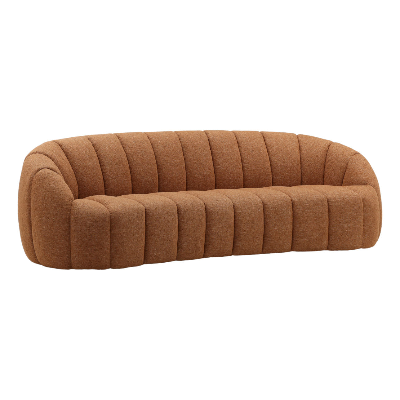 Lola Ginger Basketweave Fabric Sofa 99.5 in Wide