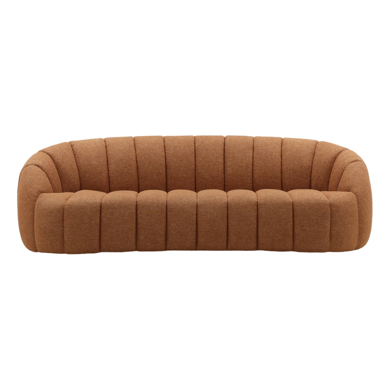 Lola Ginger Basketweave Fabric Sofa 99.5 in Wide