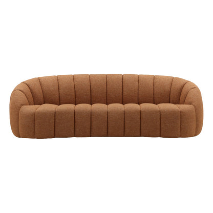 Lola Ginger Basketweave Fabric Sofa 99.5 in Wide