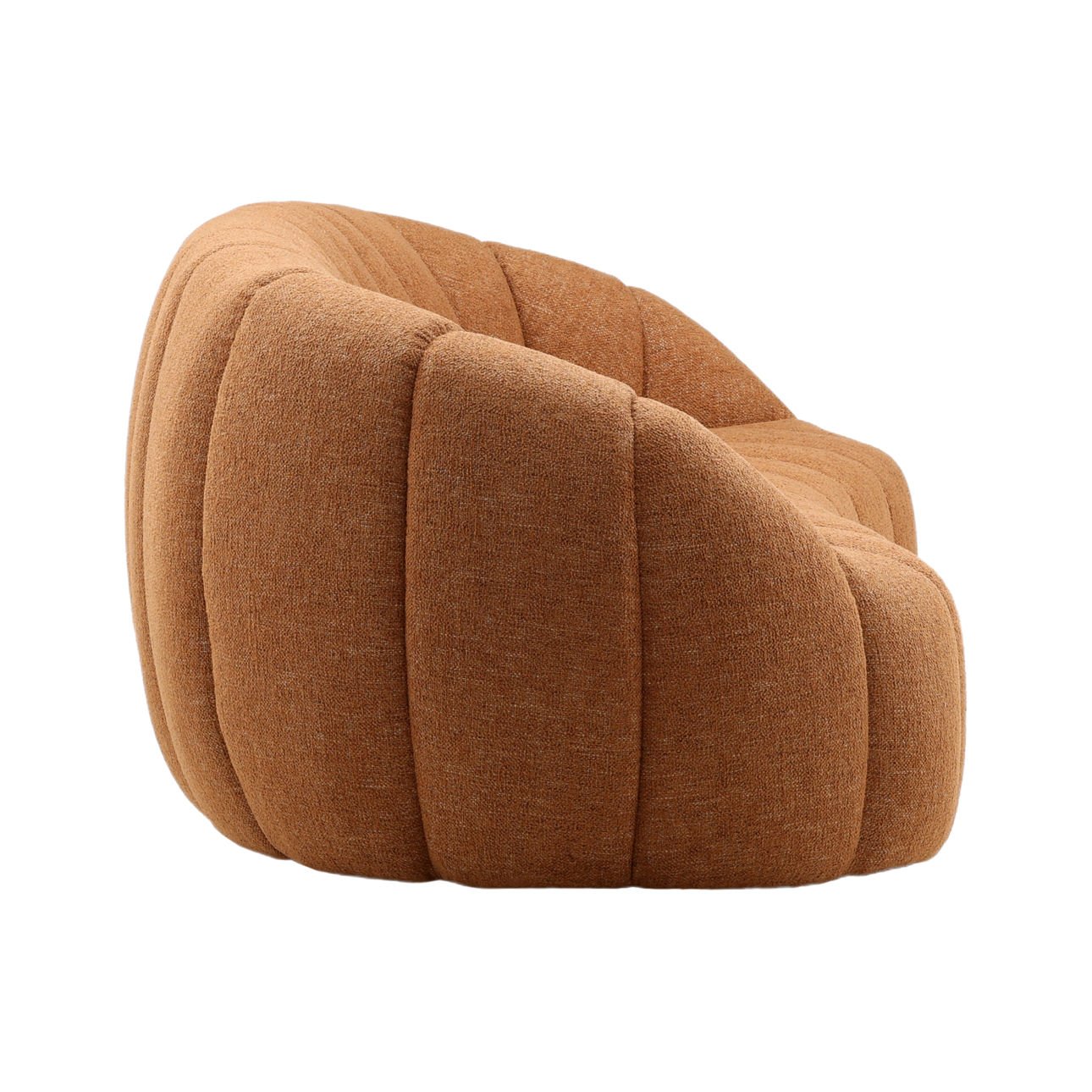 Lola Ginger Basketweave Fabric Sofa 99.5 in Wide
