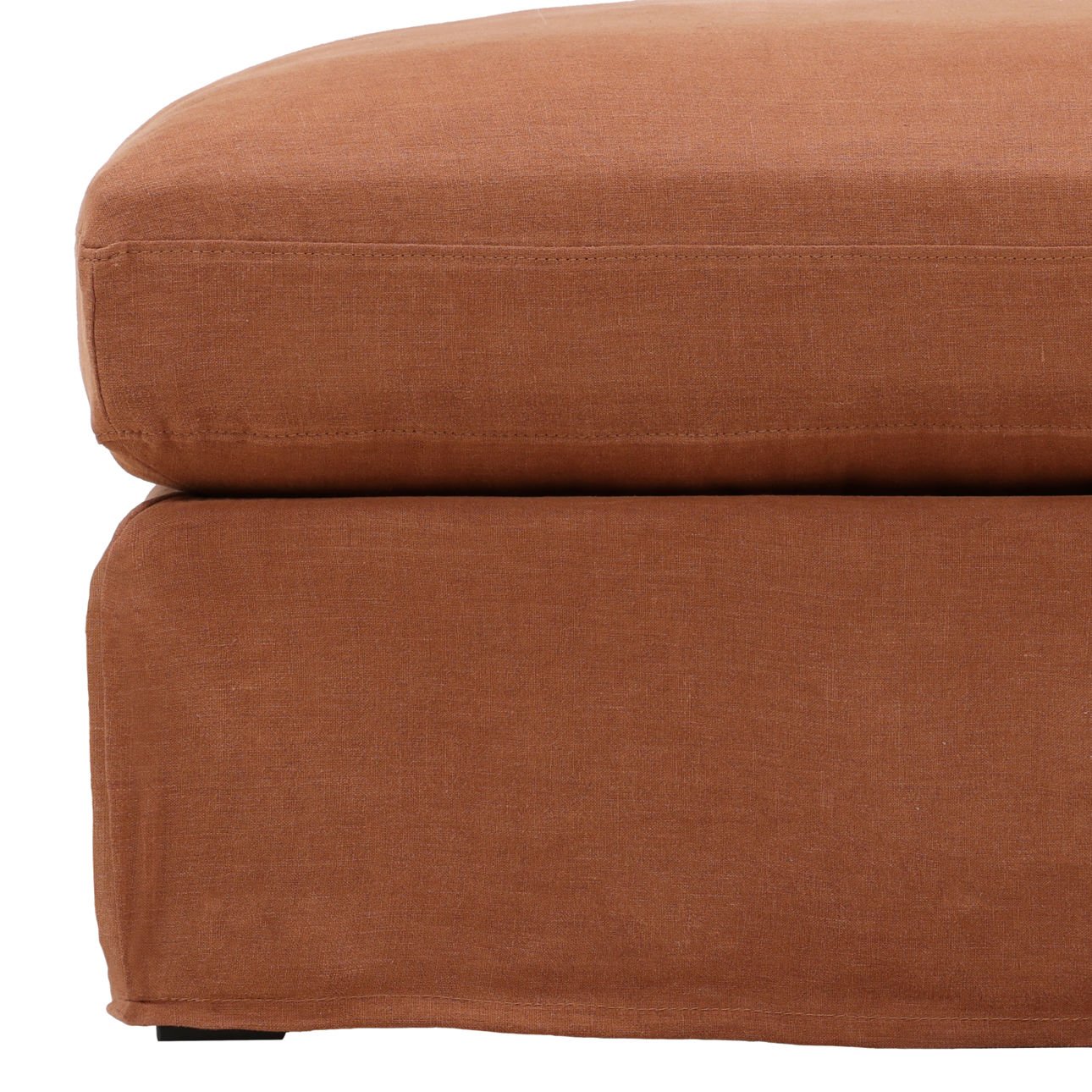Birch Wood and Select Hardwood Ottoman 35.5 in Wide