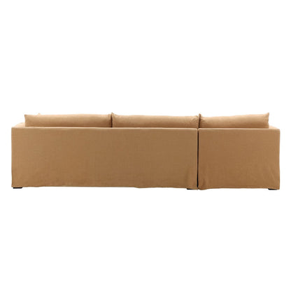 Birch Wood and Select Hardwood Sectional 123.5 in Wide