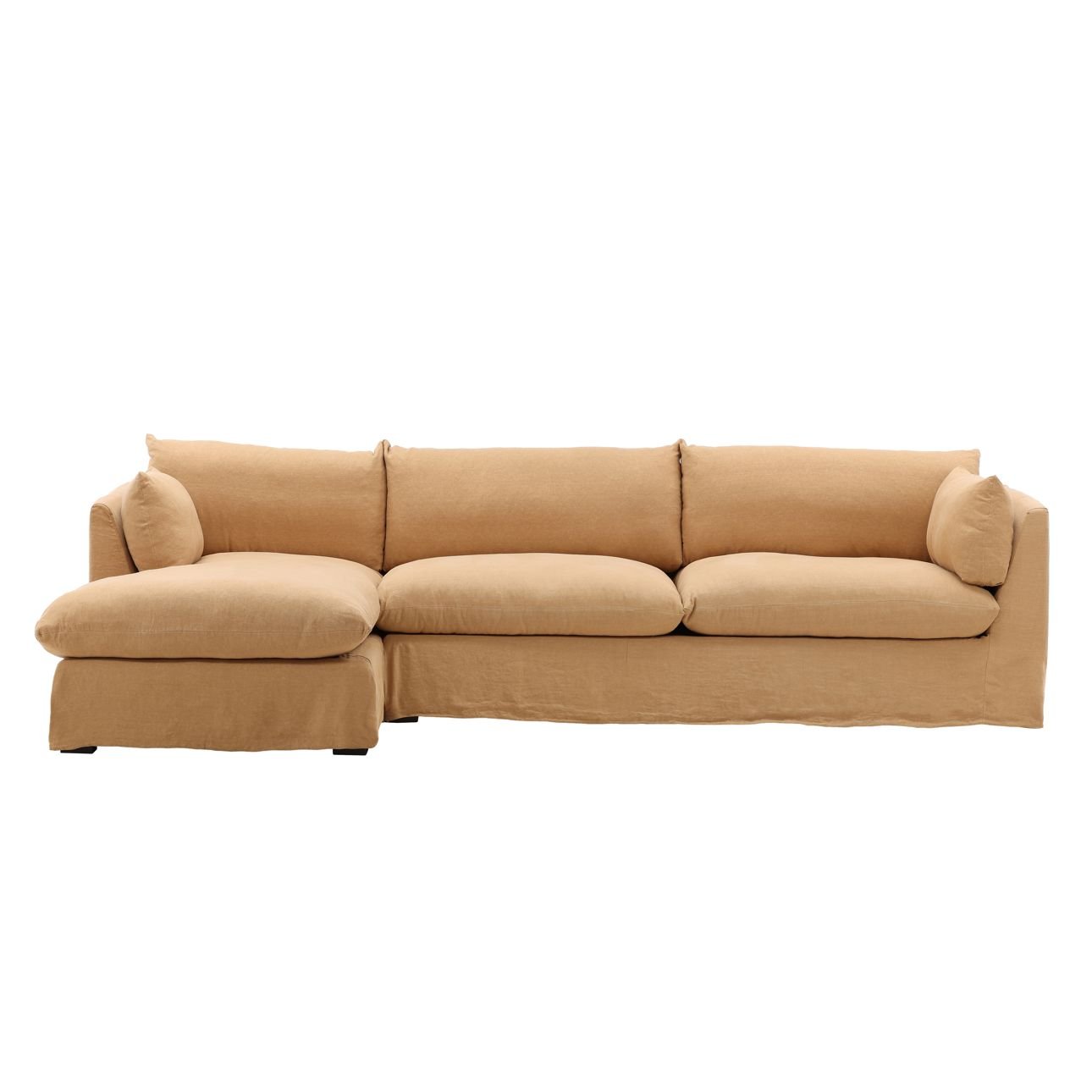 Birch Wood and Select Hardwood Sectional 123.5 in Wide