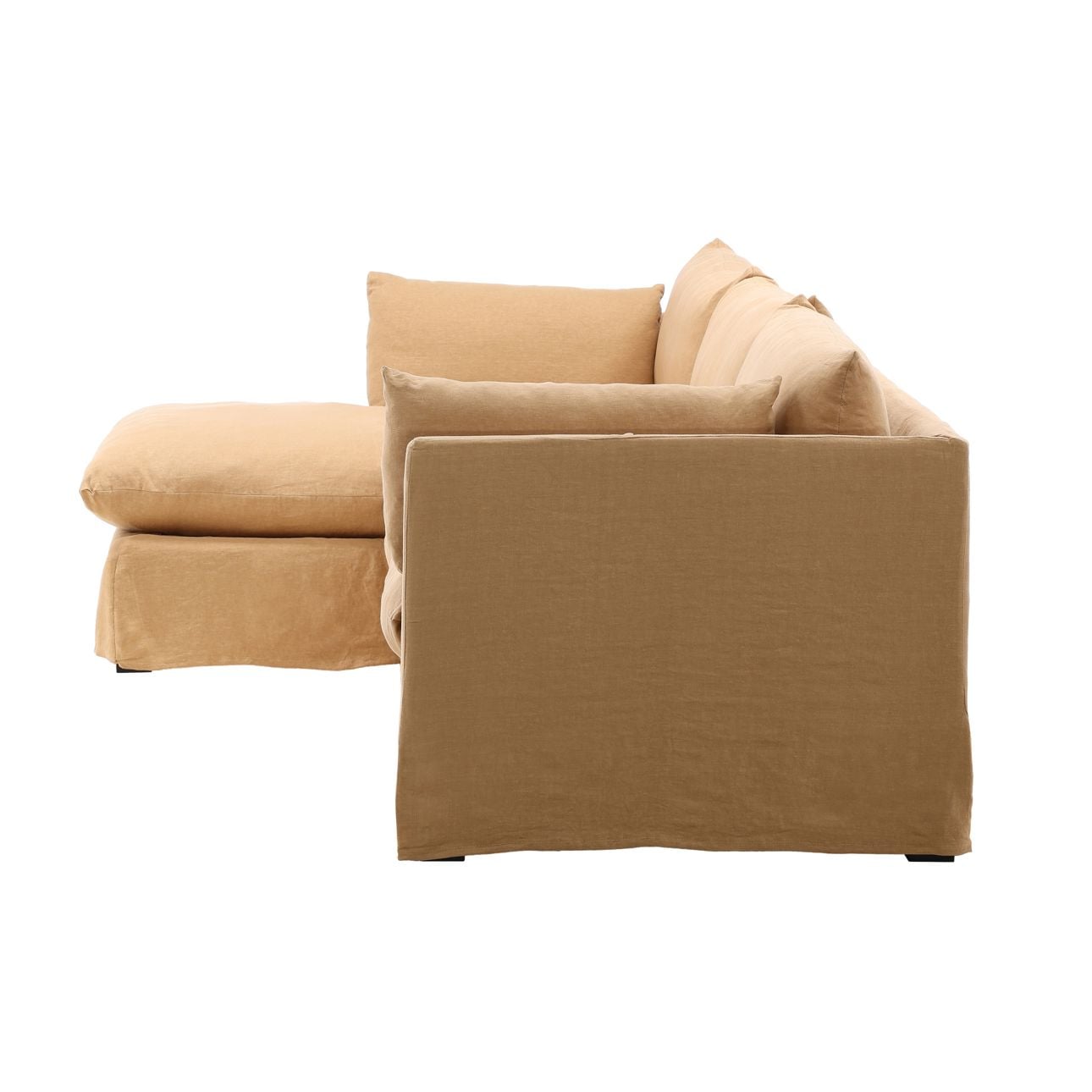 Birch Wood and Select Hardwood Sectional 123.5 in Wide