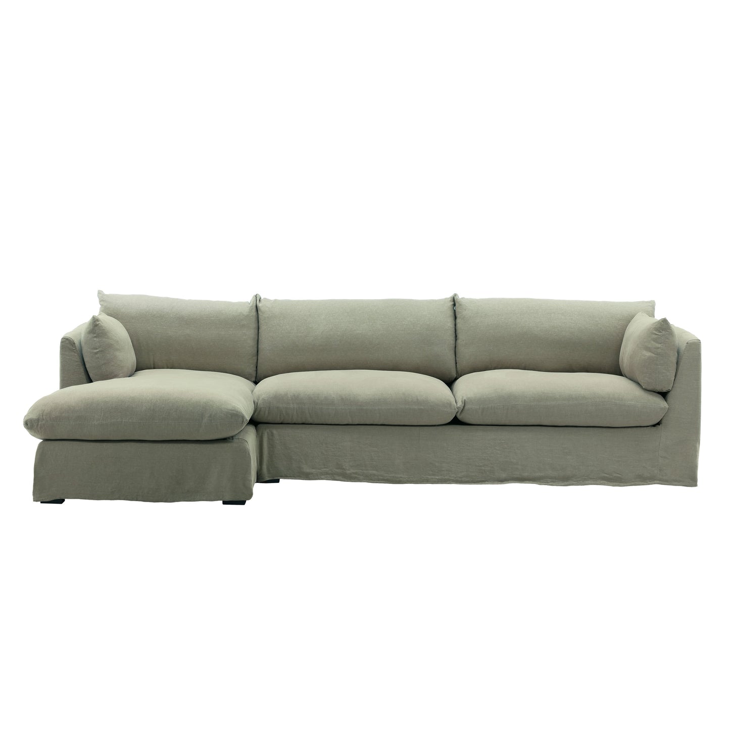 Birch Wood and Select Hardwood Sectional 123.5 in Wide
