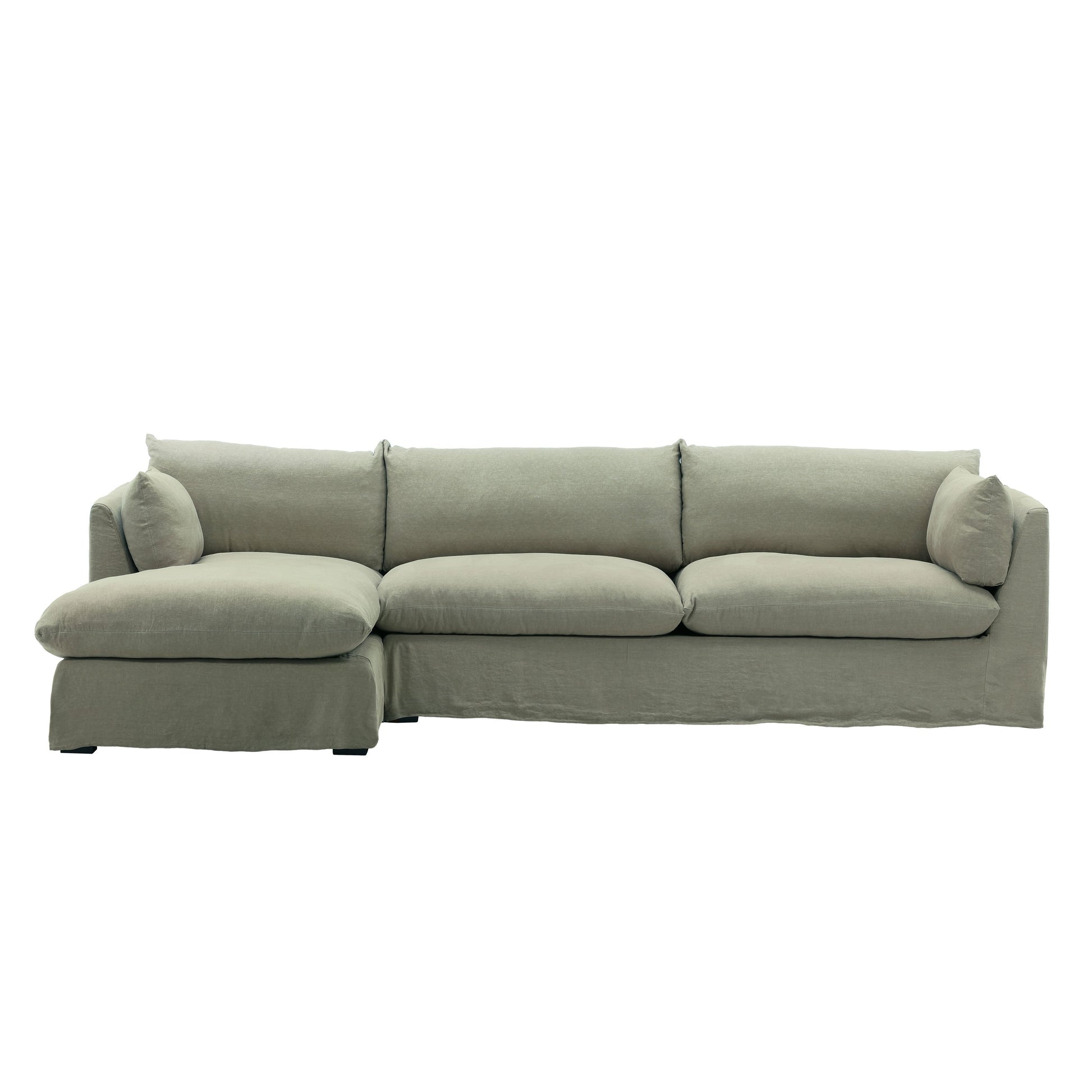 Birch Wood and Select Hardwood Sectional 123.5 in Wide