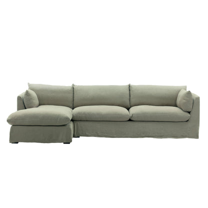 Birch Wood and Select Hardwood Sectional 123.5 in Wide