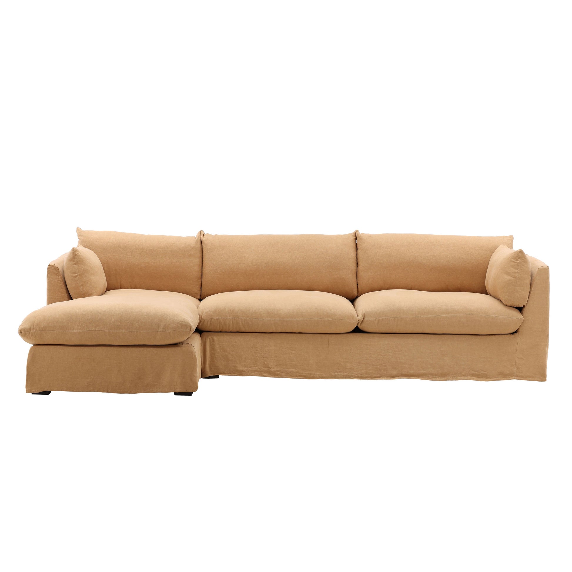 Birch Wood and Select Hardwood Sectional 123.5 in Wide