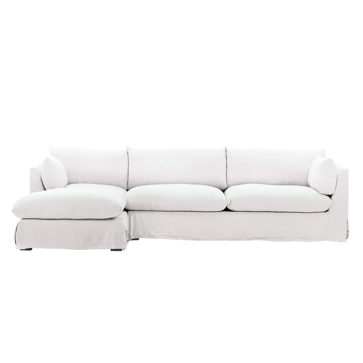 Birch Wood and Select Hardwood Sectional 123.5 in Wide