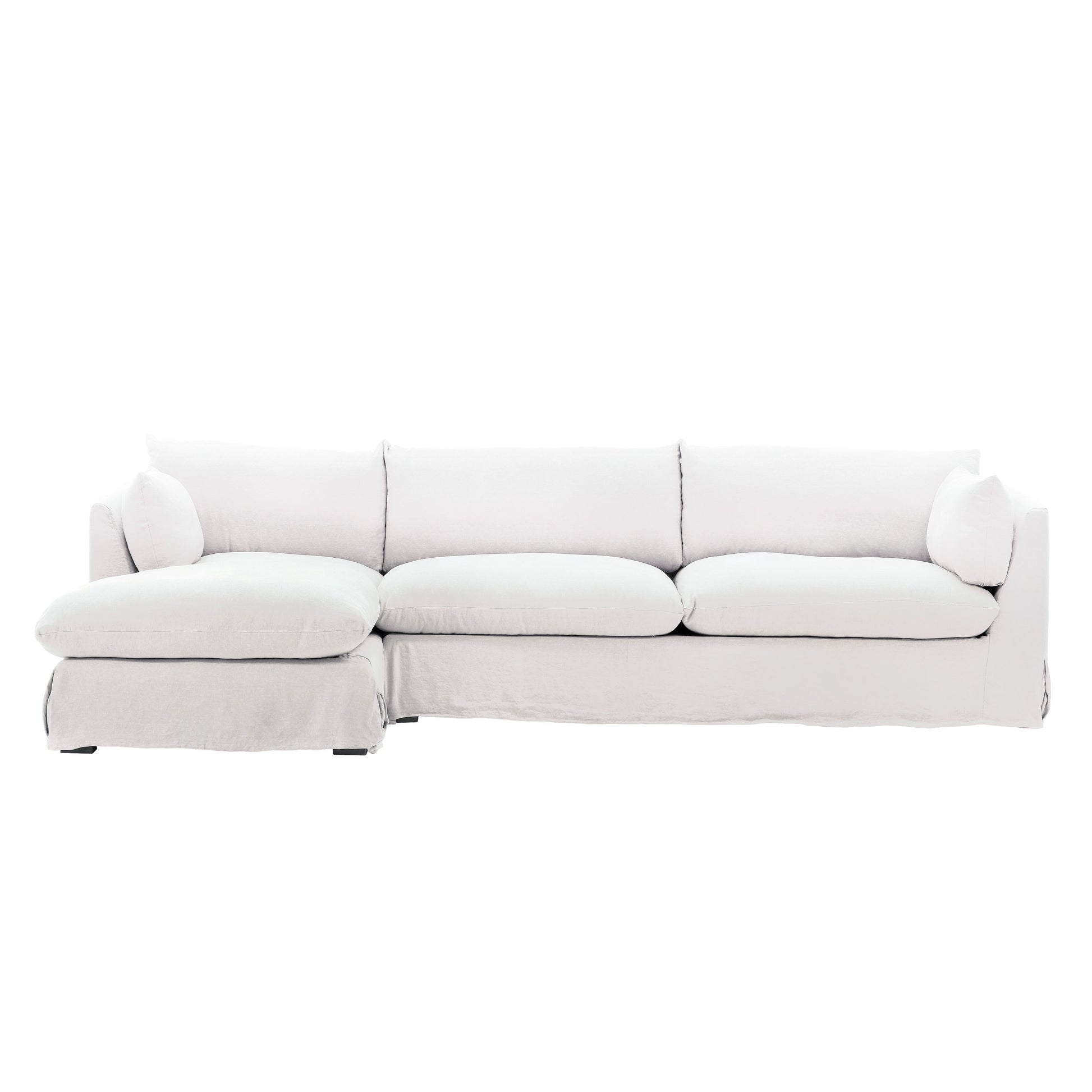Birch Wood and Select Hardwood Sectional 123.5 in Wide