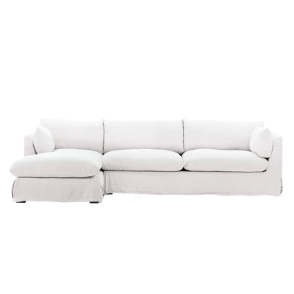 Birch Wood and Select Hardwood Sectional 123.5 in Wide