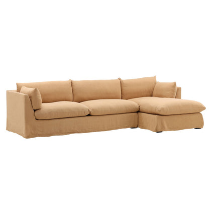 Birch Wood and Select Hardwood Sectional 123.5 in Wide