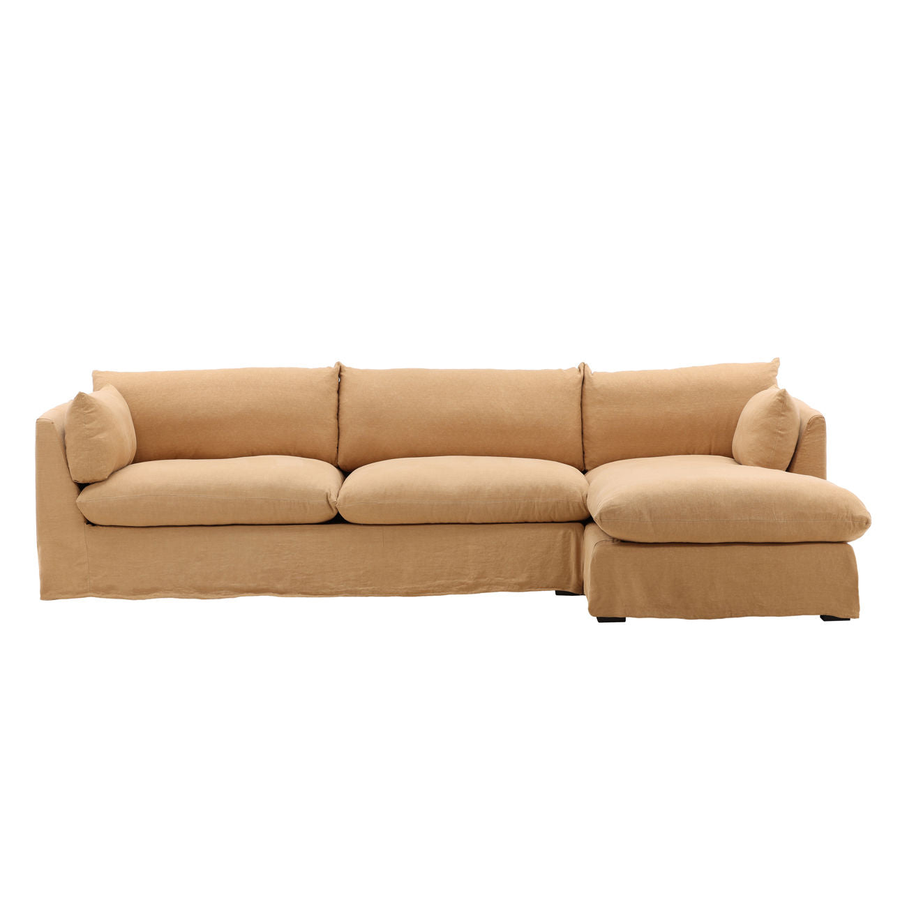 Birch Wood and Select Hardwood Sectional 123.5 in Wide