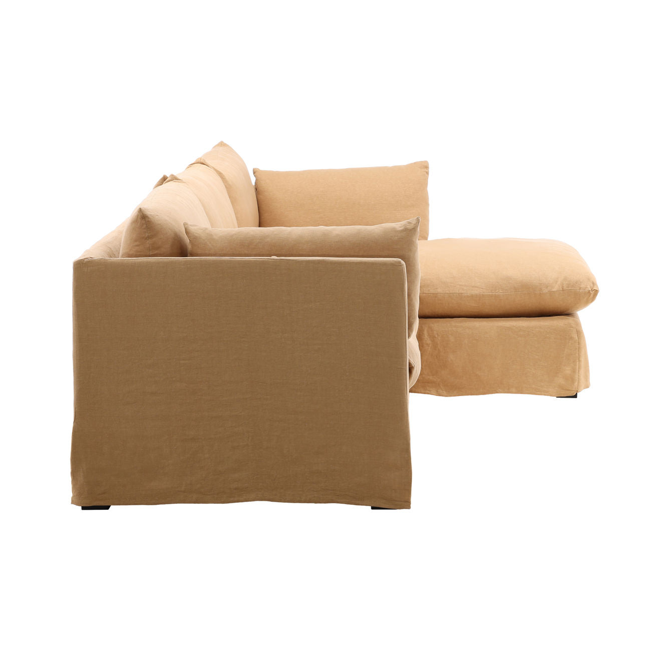 Birch Wood and Select Hardwood Sectional 123.5 in Wide