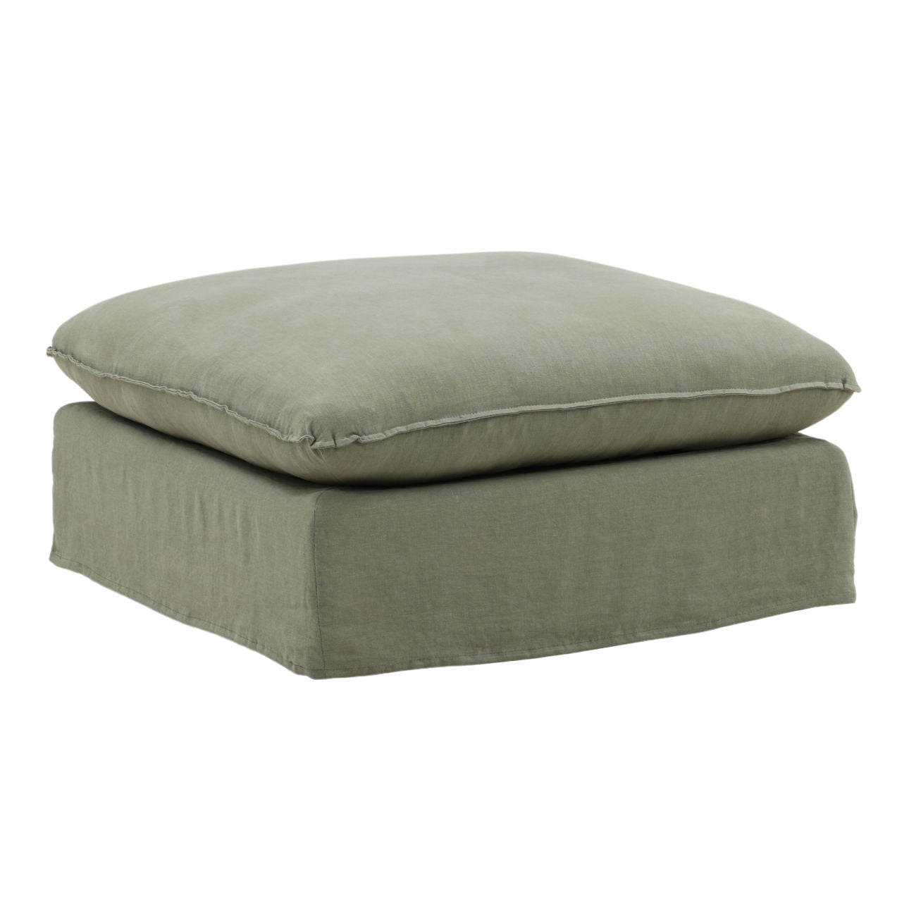 Birch Wood and Select Hardwood Ottoman 35.5 in Wide