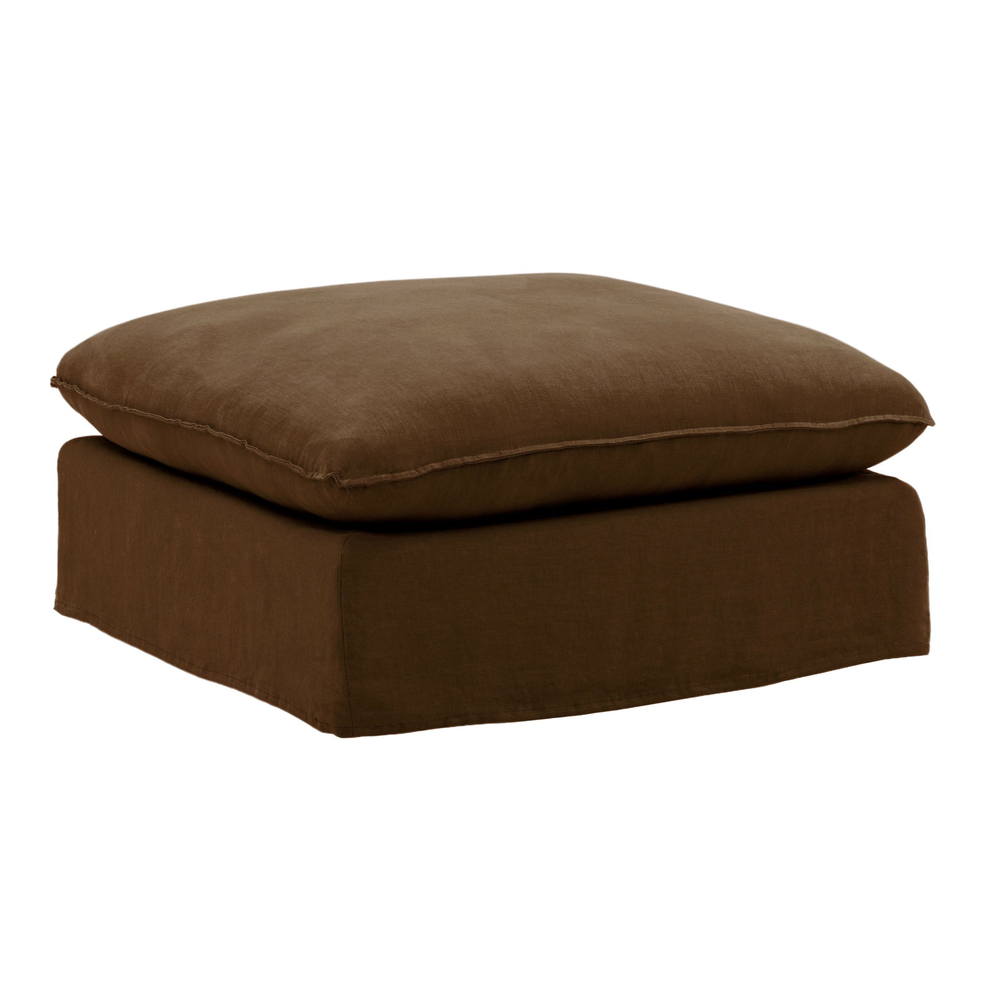 Birch Wood and Select Hardwood Ottoman 35.5 in Wide