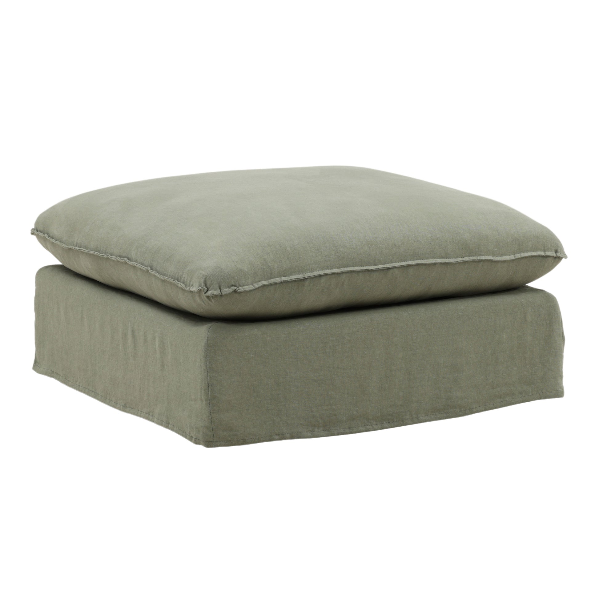 Birch Wood and Select Hardwood Ottoman 35.5 in Wide