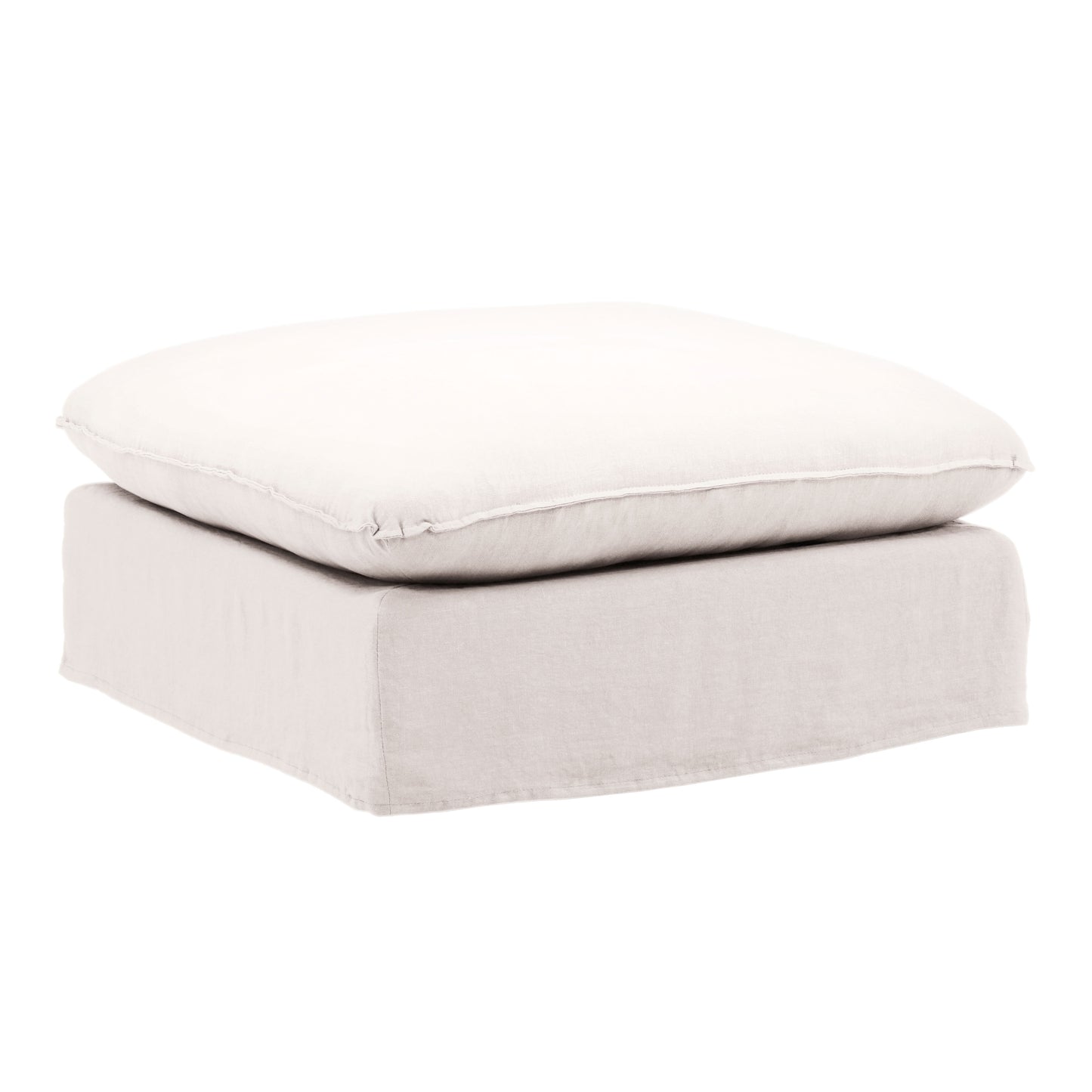 Birch Wood and Select Hardwood Ottoman 35.5 in Wide
