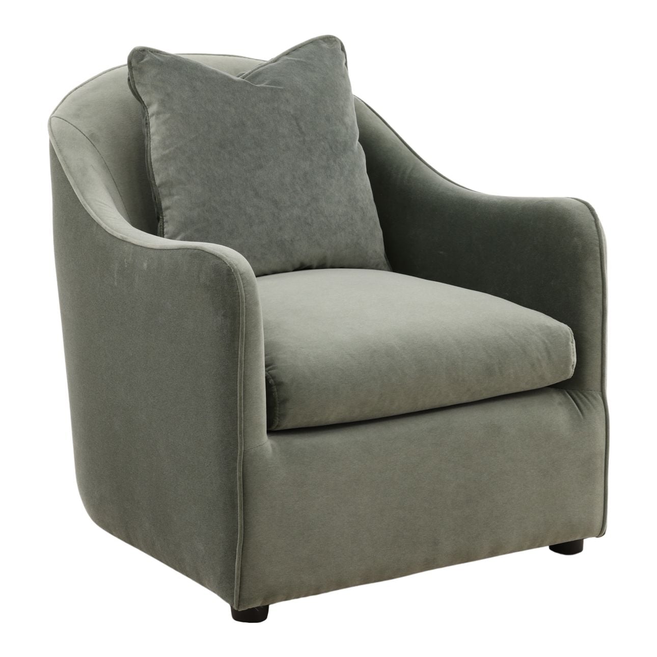 Opal Eucalyptus Velvet Fabric Chair 29 in Wide