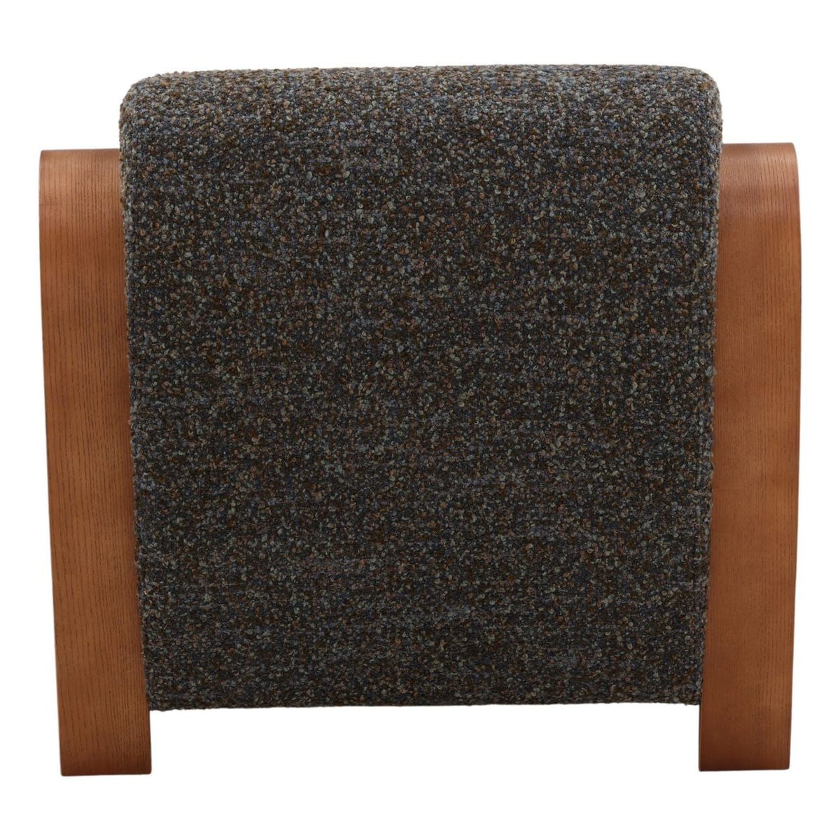 Elevated Multi-Tone Boucle Fabric and Oak Wood Home Accent