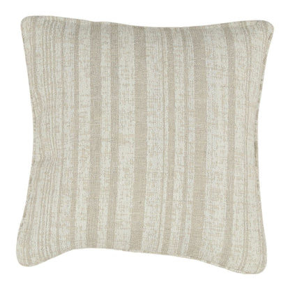 Agate Cream Textured Striped Chenille Fabric Cover Pillow 20 in Wide