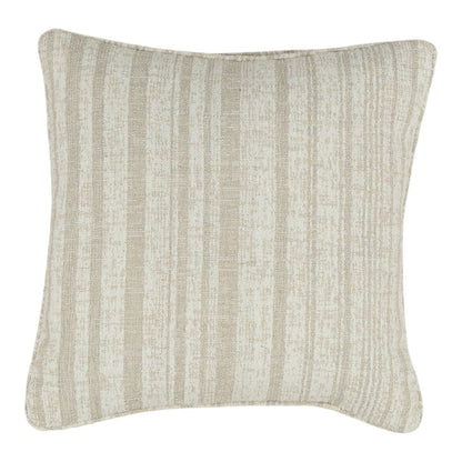 Agate Cream Textured Striped Chenille Fabric Cover Pillow 20 in Wide