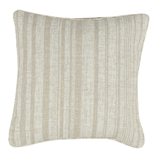 Agate Cream Textured Striped Chenille Fabric Cover Pillow 20 in Wide