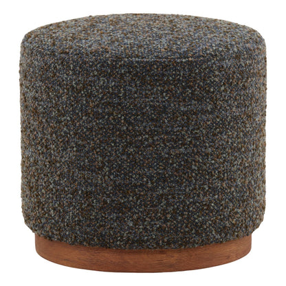 Crafted Multi-Tone Boucle Fabric and Oak Wood Home Accent