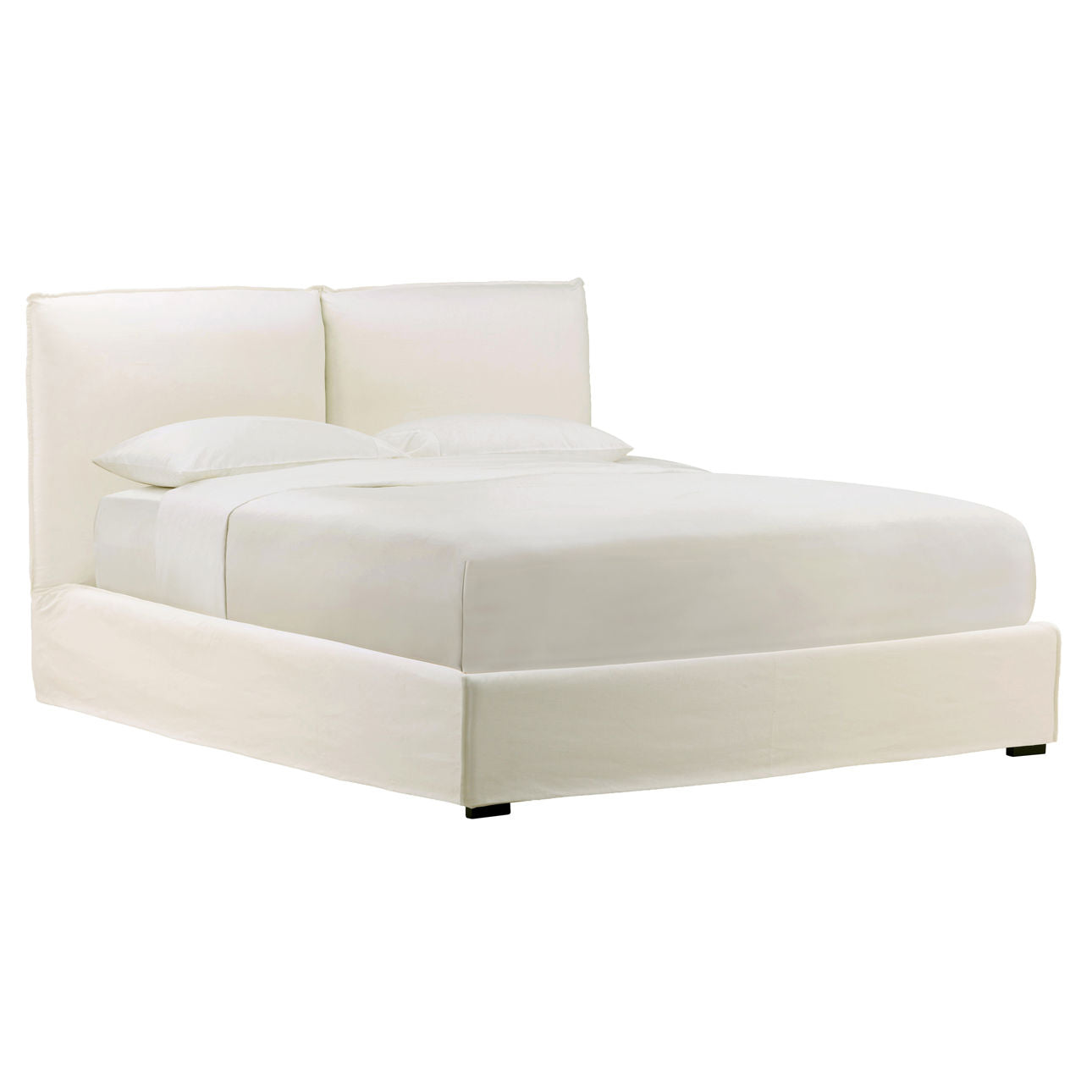 Off White Linen Fabric Bed 70 in Wide