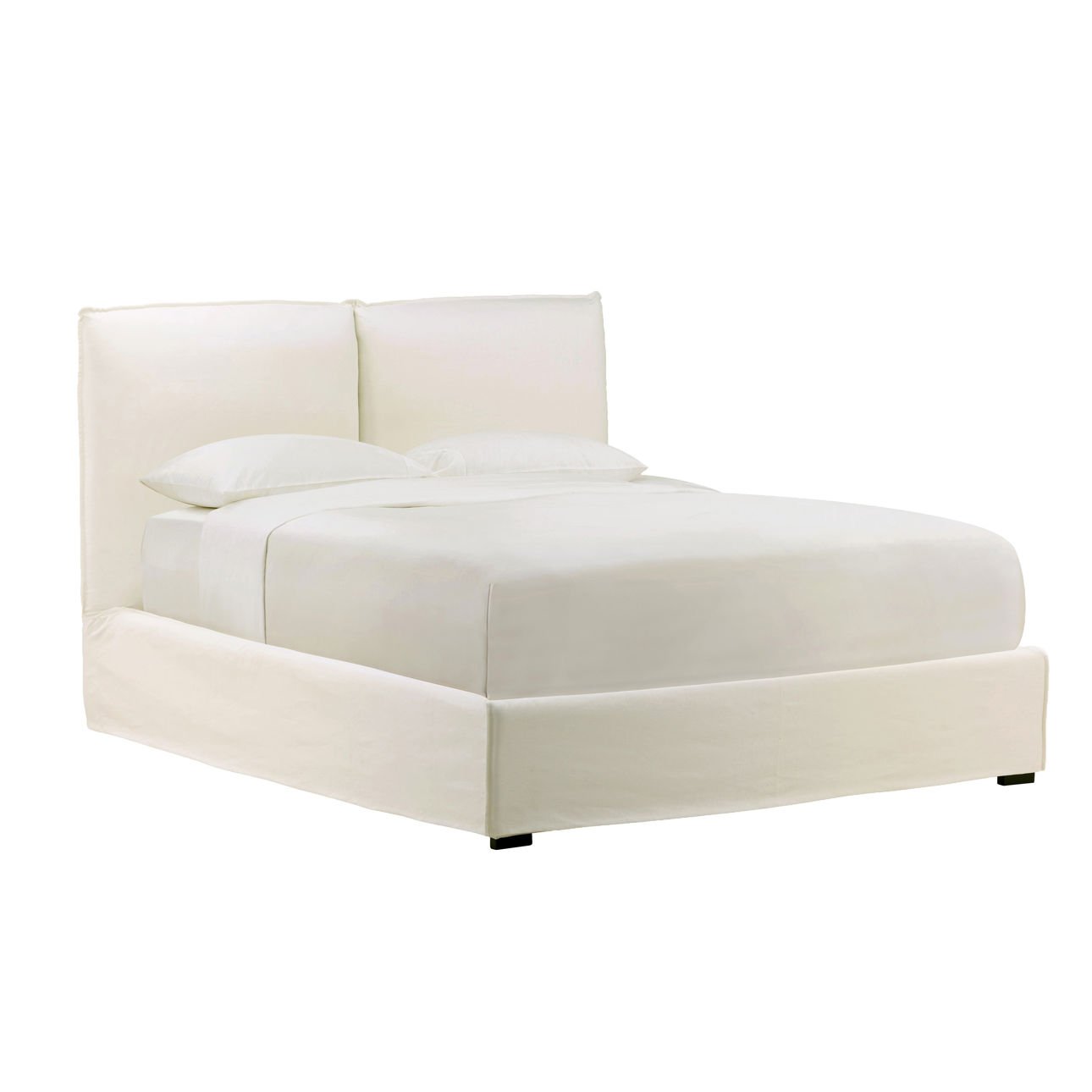Off White Linen Fabric Bed 70 in Wide