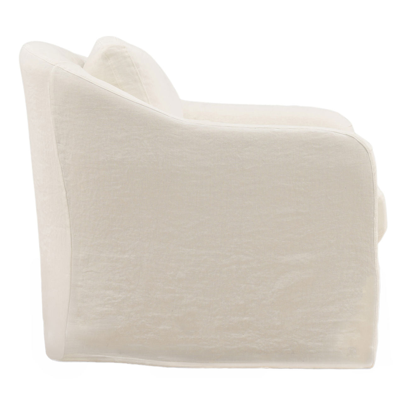 Vera Off White Linen Fabric Chair 34 in Wide