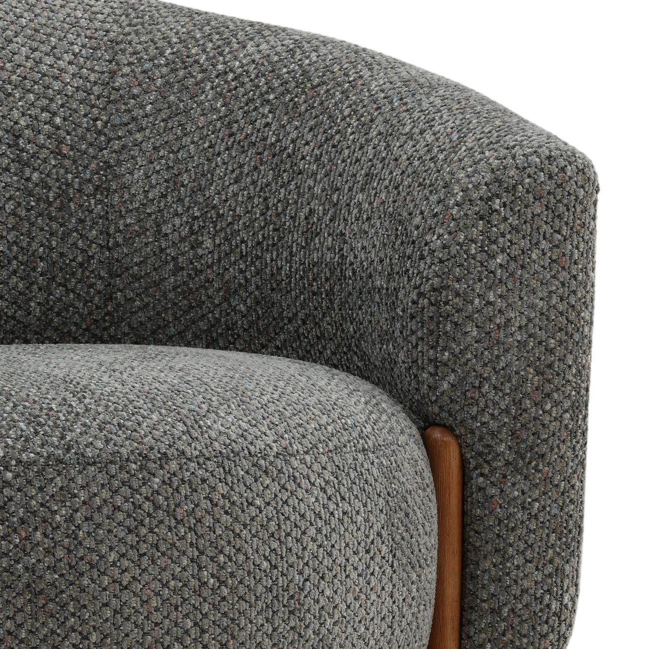 Blue Chunky Boucle Chair 36.5 in Wide