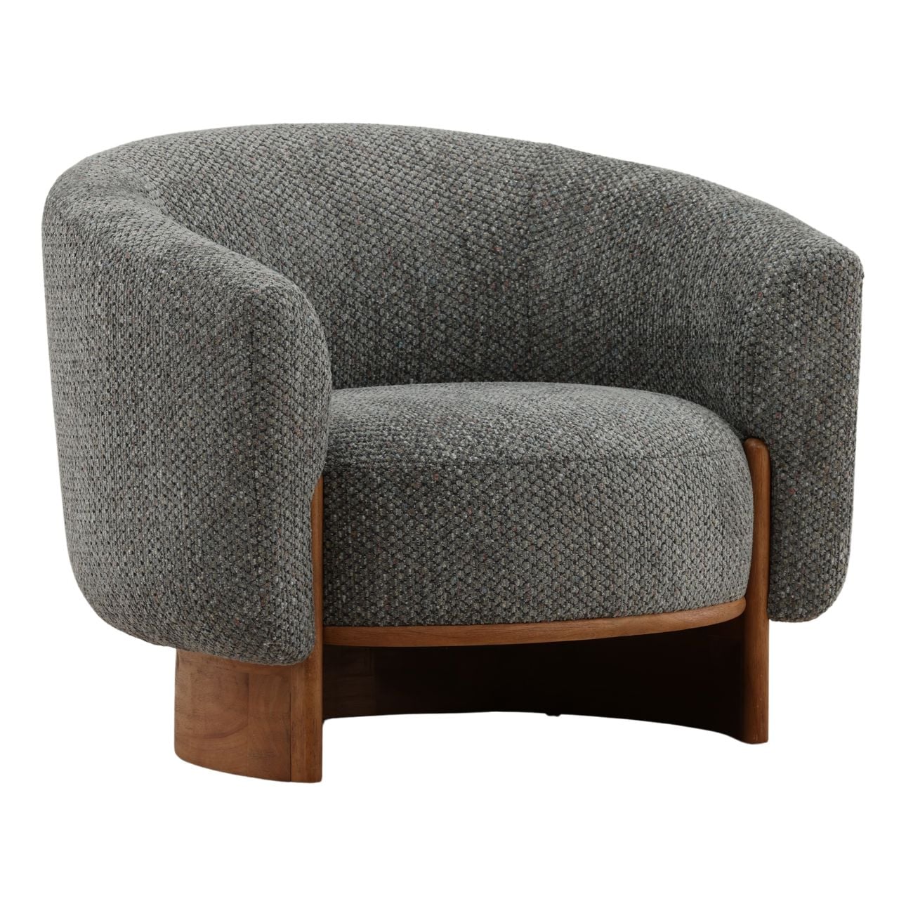 Blue Chunky Boucle Chair 36.5 in Wide