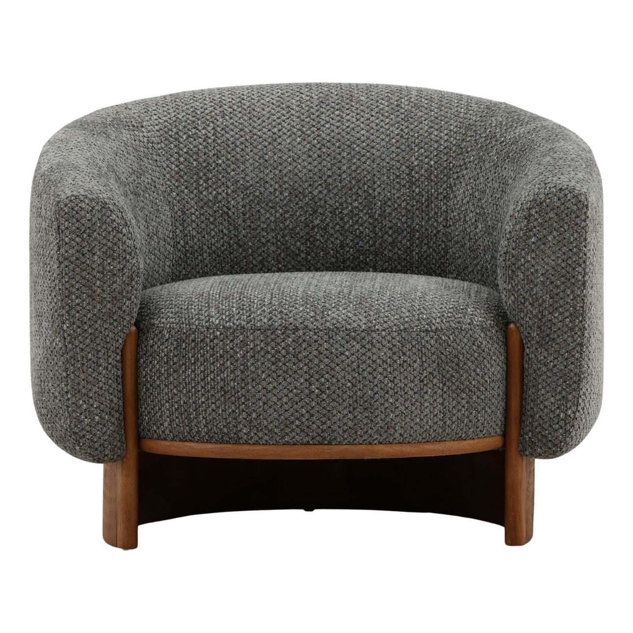 Blue Chunky Boucle Chair 36.5 in Wide