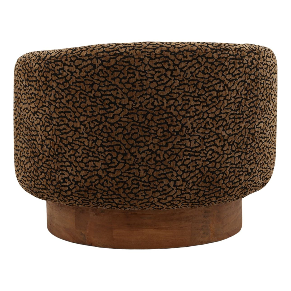 Crafted Leopard Print Fabric and Rubber Wood Home Accent