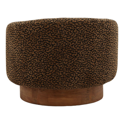 Crafted Leopard Print Fabric and Rubber Wood Home Accent
