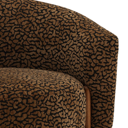 Crafted Leopard Print Fabric and Rubber Wood Home Accent