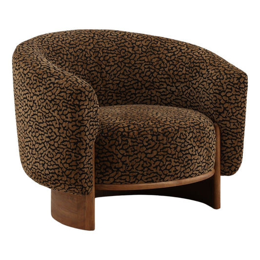 Crafted Leopard Print Fabric and Rubber Wood Home Accent