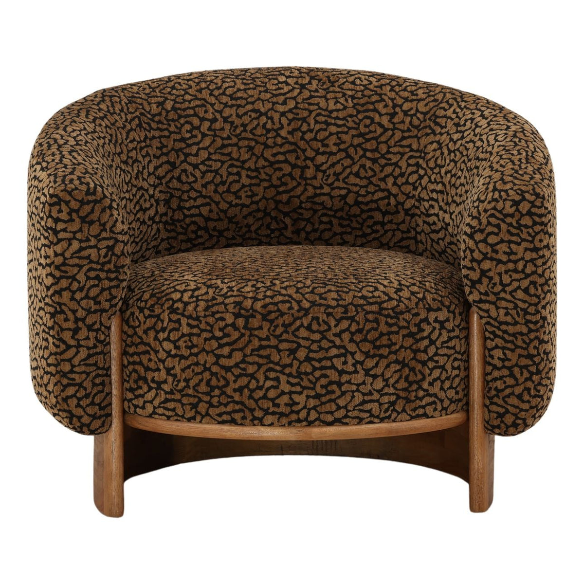 Crafted Leopard Print Fabric and Rubber Wood Home Accent