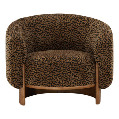 Crafted Leopard Print Fabric and Rubber Wood Home Accent