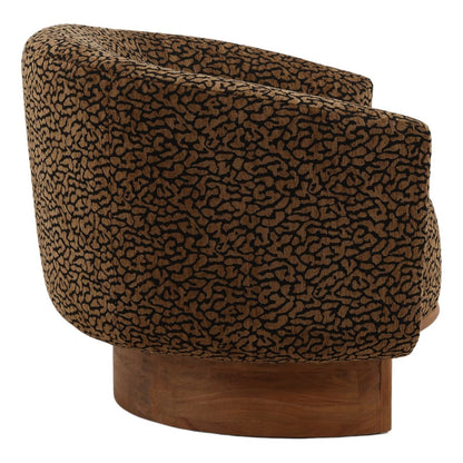 Crafted Leopard Print Fabric and Rubber Wood Home Accent