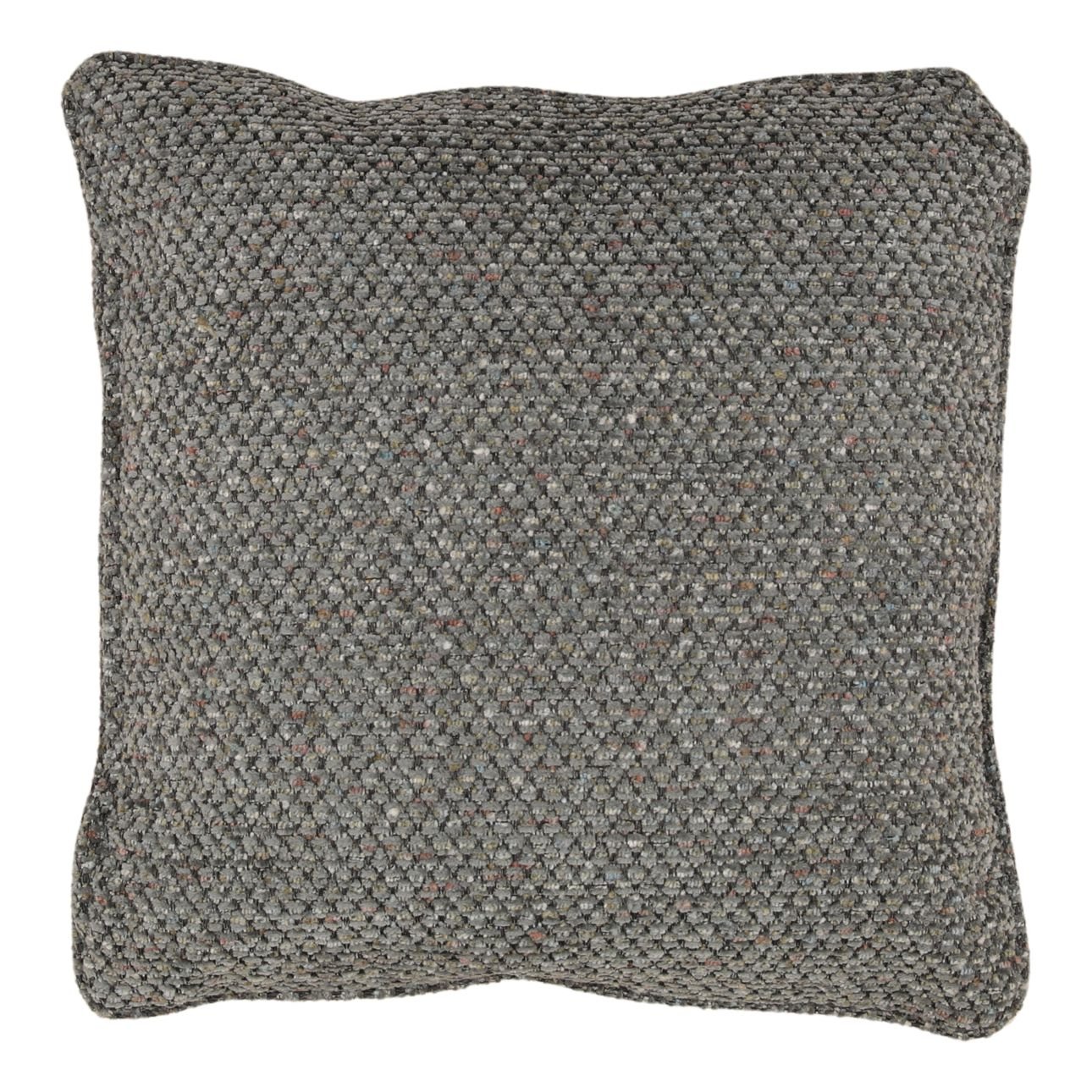 Blue Chunky Woven Chenille Fabric Pillow 20 in Wide