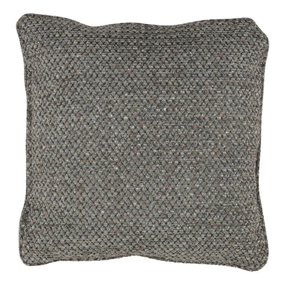 Blue Chunky Woven Chenille Fabric Pillow 20 in Wide