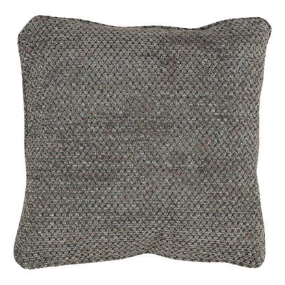 Blue Chunky Woven Chenille Fabric Pillow 20 in Wide