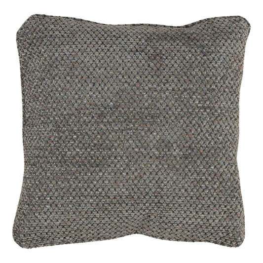 Blue Chunky Woven Chenille Fabric Pillow 20 in Wide