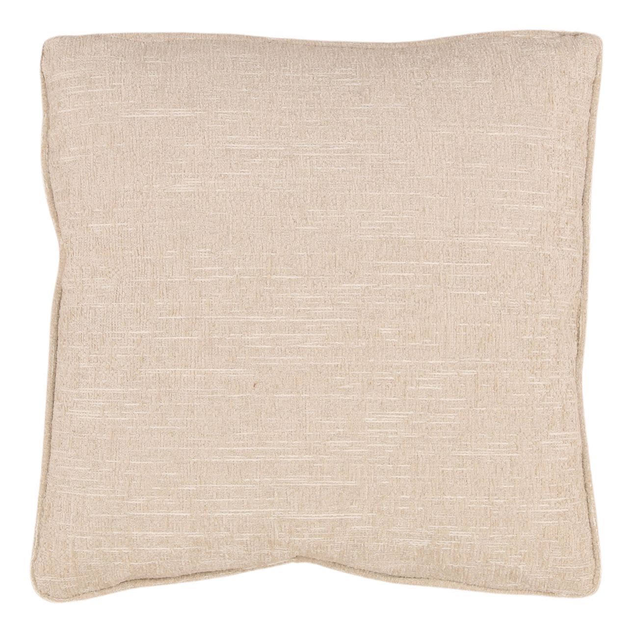 Cream Textured Woven Chenille Fabric Pillow 20 in Wide