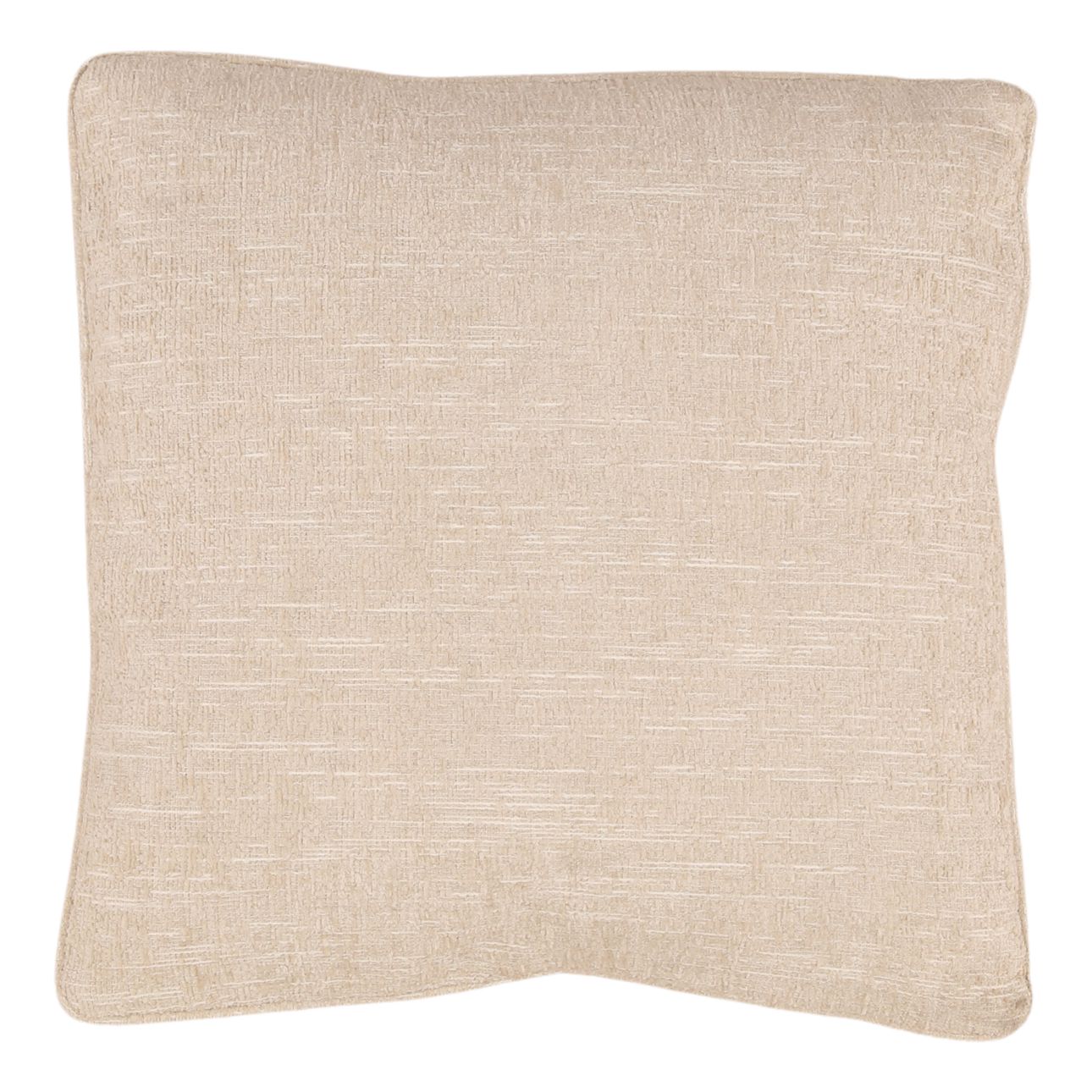 Cream Textured Woven Chenille Fabric Pillow 20 in Wide